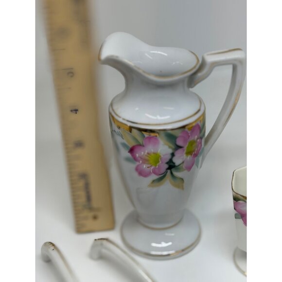 VTG Noritake Azalea 4-Set Berry Set Creamer & Ladles Footed Cups 4"-5.5", Japan - Picture 6 of 10